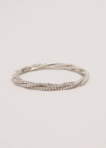 Phase Eight Sparkle Twisted Jewellery Silver USA | 1903285-VP